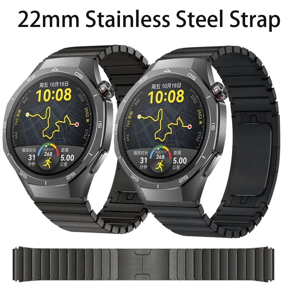 22 mm Edelstahlarmband für Huawei Watch GT5/GT4/GT3 46 mm bequemes Armband für Huawei Watch GT5/4/3/2 Pro 46 mm Armband Image