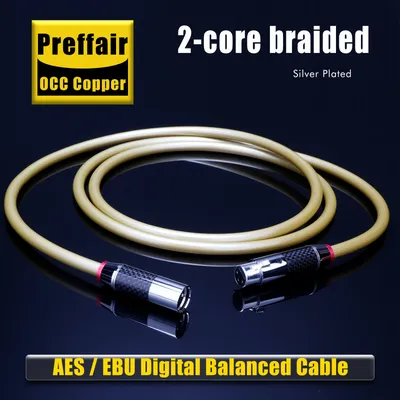 Preffair Digital Audio Cable AES/EBU Digital Audio Cable Balanced XLR digital Coaxial cable for Amplifier Mixer Microphone