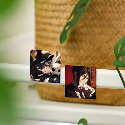 Black Butler Magnet Personalized Fridge Magnet Square Shape Fridge Refrigerator Wall Door Decoration