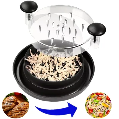 Large Chicken Breast Shredder Tool Visible Lid Meat Grinder For Chopping Chicken Beef Cabbage Vegetables Rotating Kitchen Tool