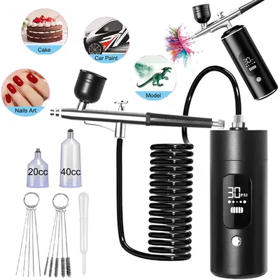 Airbrush for Nail Makeup Cake Painting Portable Airbrush Nails Mini Handhold Air Brush Kit with Compressor for Art Nail Paint