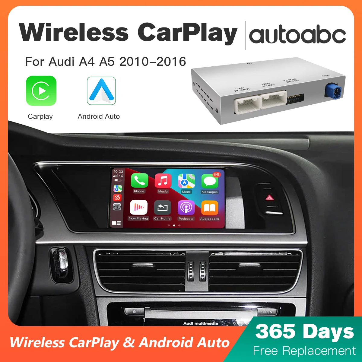 Für Audi A4 B8 A5 Q5 2009–2015 mit MMI 3G Wireless CarPlay Android Auto mit AirPlay Mirror Link Bluetooth Navigation Image