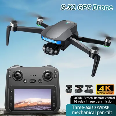 Neue S-X1 GPS Drone 4K Professionelle HD Kamera 3-achsen Gimbal Antenne 5G WIFI FPV Bürstenlosen große Bildschirm RC Quadcopter Drohnen Spielzeug