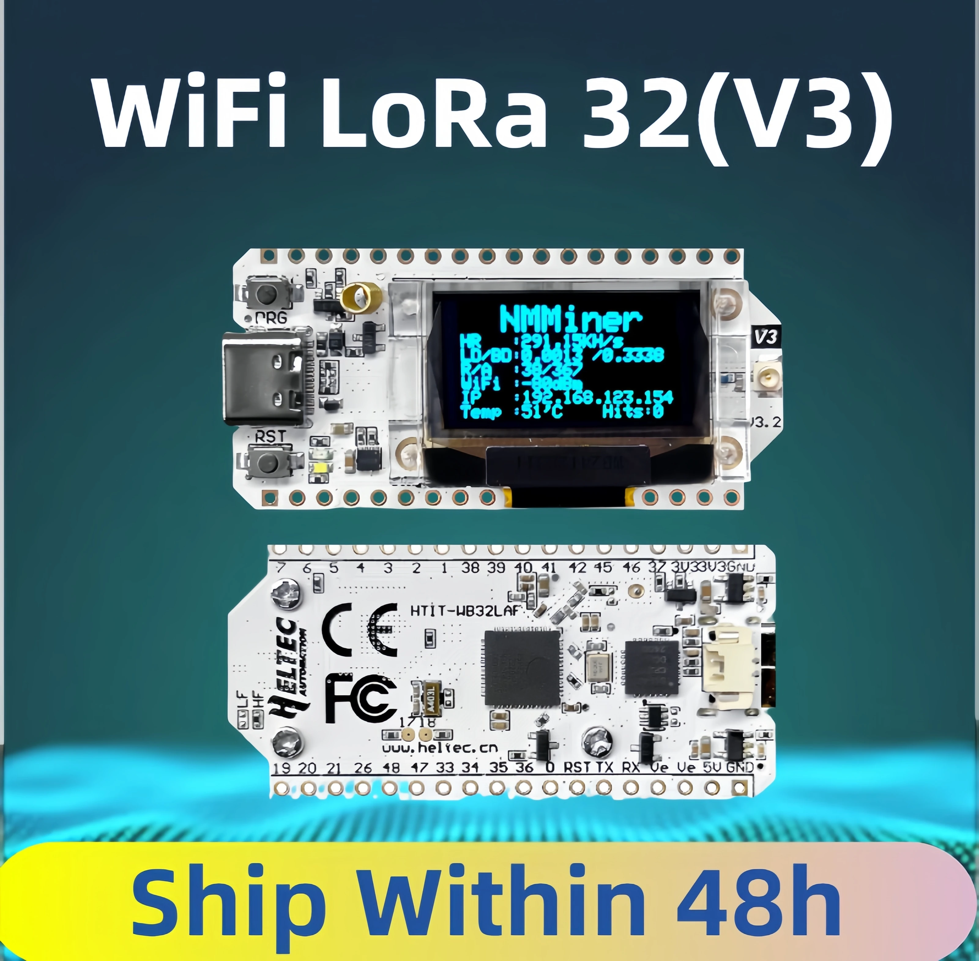 Meshtastico Wifi Heltec LoRa 32 V3 433 MHz 868 MHZ ESP32 Oled SX1262 Scheda di sviluppo display OLED blu da 0,96 pollici per Arduino