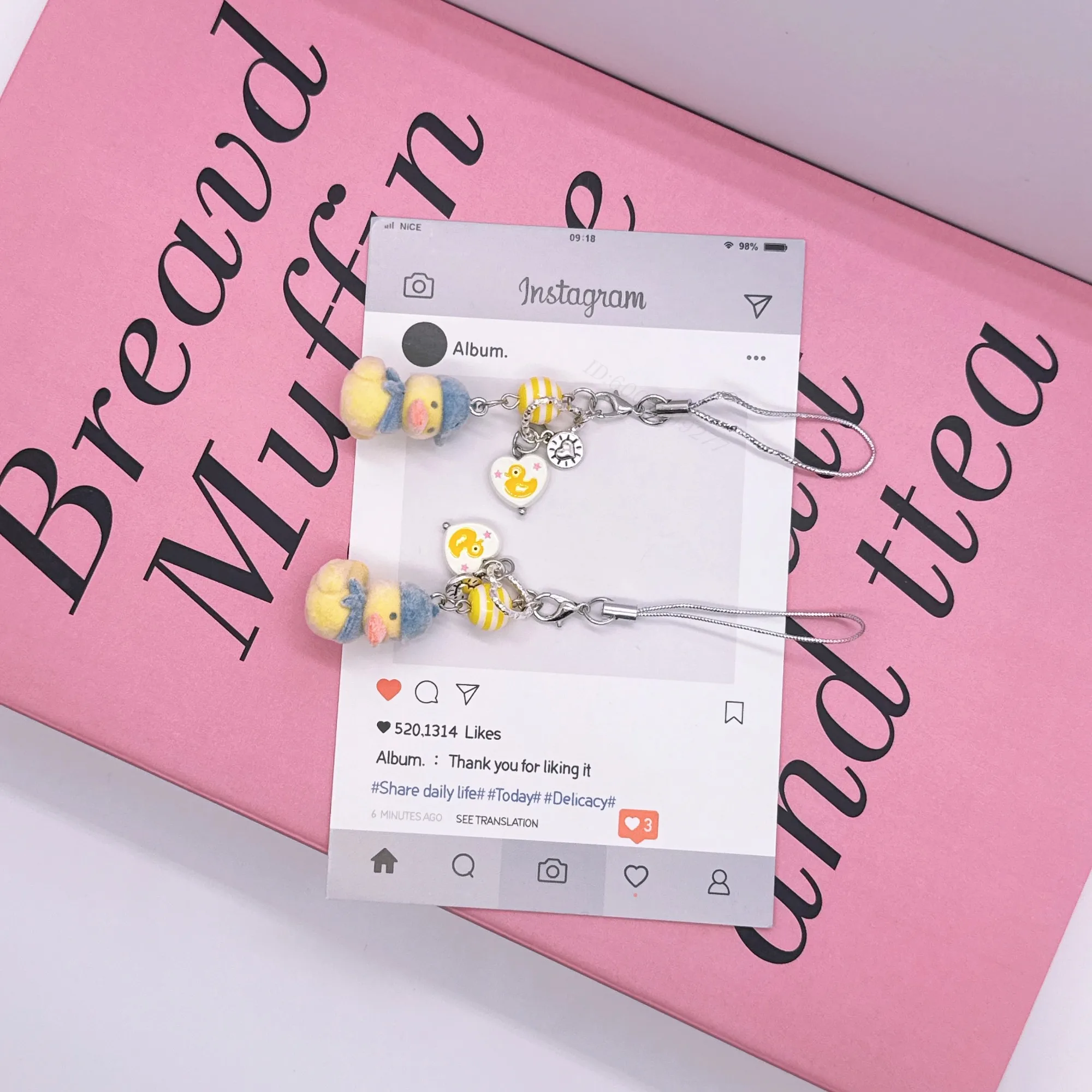 Niedlicher pelziger Tier-Handygurt, mädchenhaft, kleine gelbe Ente, Cartoon-Taschenanhänger, Geschenk, Nische, einfaches Schlüsselzubehör Image