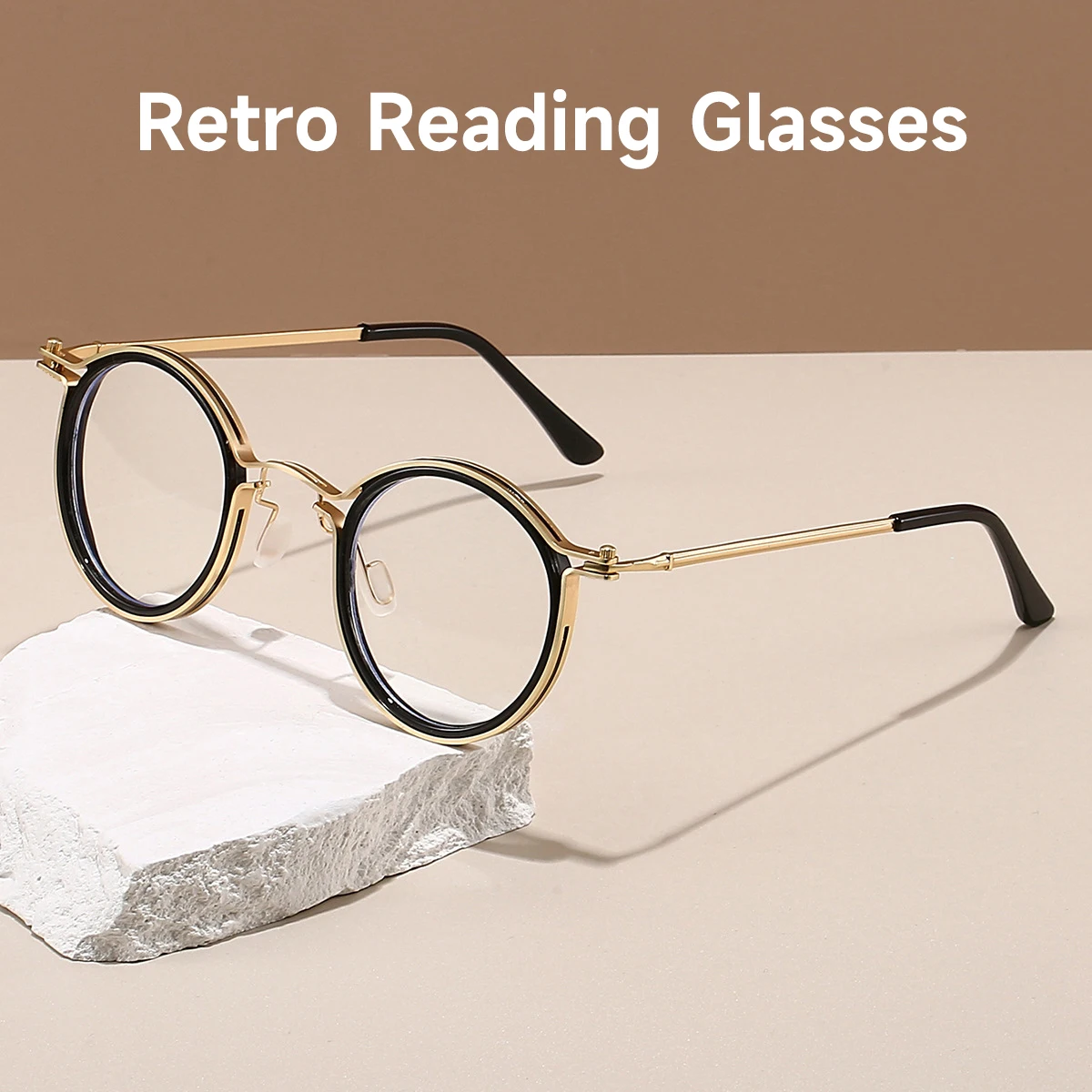 Neue Runde Retro Lesebrille Männer Frauen Hohe Qualität Legierung Anti-blau Licht Brillen Blockieren Blau Licht Leser +1,0 bis +4,0 Image