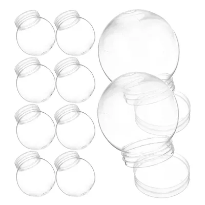 10pcs Snow Globe Accessories High Transparent Plastic Round Water Globes Kit for Diy Craft Christmas Snow Ball Making Supplies