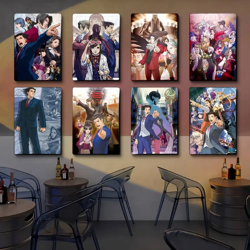A-Ace A-Attorney Anime Vintage Poster Klebrige Retro Kraft Papier Aufkleber DIY Zimmer Bar Cafe Kawaii Zimmer Dekor