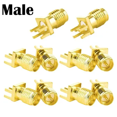10 Stück SMA-Stecker und Buchse (SMA-KE 1,7 mm) – Messing-Leiterplatten-Clip-Halterung – ideal für HF-Antenne/WiFi 5G – langlebig und einfach zu installieren