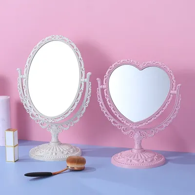 Heart Shape Vanity Mirror Magnifying Makeup Mirror, Portable Compact Cosmetic Mirror For Women Desktoptravel Makeup Mirror