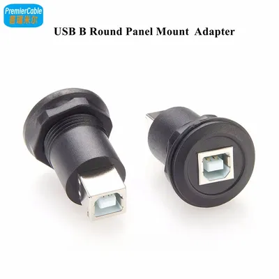 Runder USB-B-Adapter für Panelmontage, USB 2.0-Buchse Typ B, USB-B-Buchse, Datenanschluss für Drucker, Scanner, externe Festplatte