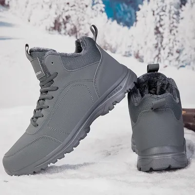 YRZL Men Waterproof Anti Slip Thermal Insulated Winter Hiking Boots Warm Comfortable Outdoor Trekking Shoes For Men Snow Boots