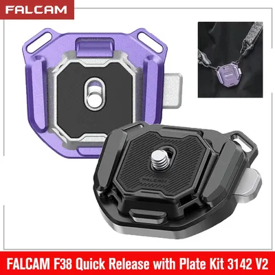FALCAM F38 3142 V2 Quick Release Camera Backpack Strap Clip with Plate Kit, Tripod Mount Adapter Plate for Camera