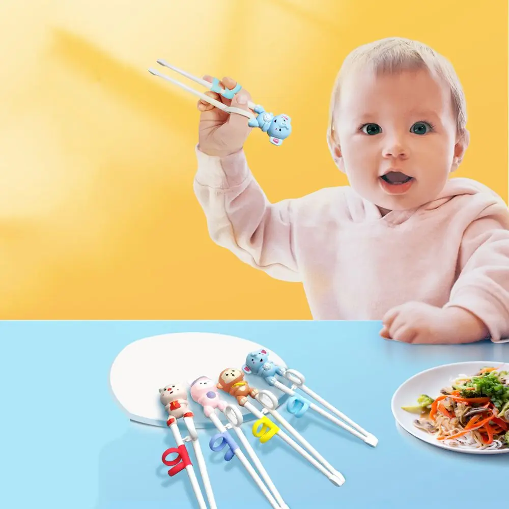 Baby Lernen Training Essstäbchen Cartoon Tier Anfänger Essstäbchen Geschirr Kinder Essen Training Helfer Image