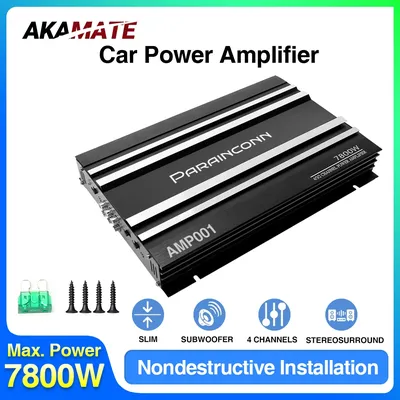 Verstärker für Car Audio High Power 4 Kanal 12 V Digital Stereo Surround Passiver Subwoofer Car Audio Verstärker Max 7800 W ﻿