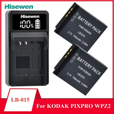 LB-015 LB015 LB 015 Battery+LED USB Charger with Type C Port For KODAK PIXPRO WPZ2 Digital Camera Accessory