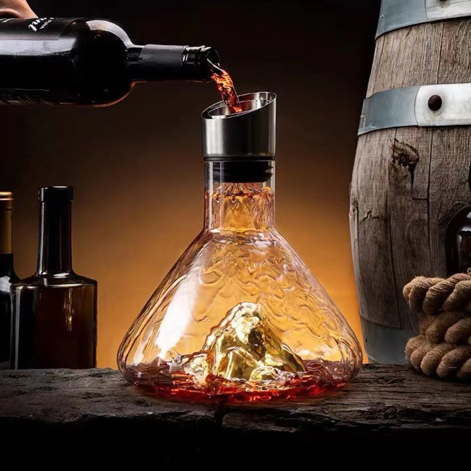 Eisberg Whisky Wein Dekanter 1500 ml bleifreier Kristall Weinausgießer Karaffe verdickter Weinspender Belüfter Topf Bar Zubehör