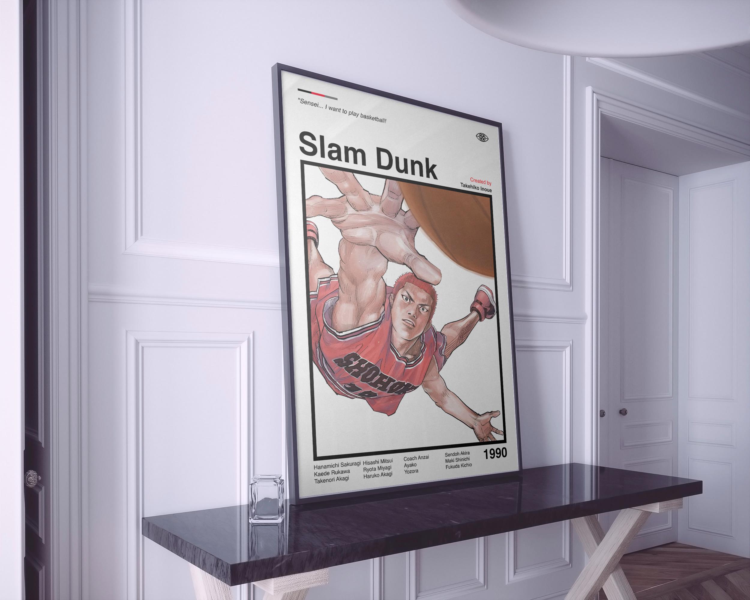 Poster anime Slam Dunk: stampa manga minimalista