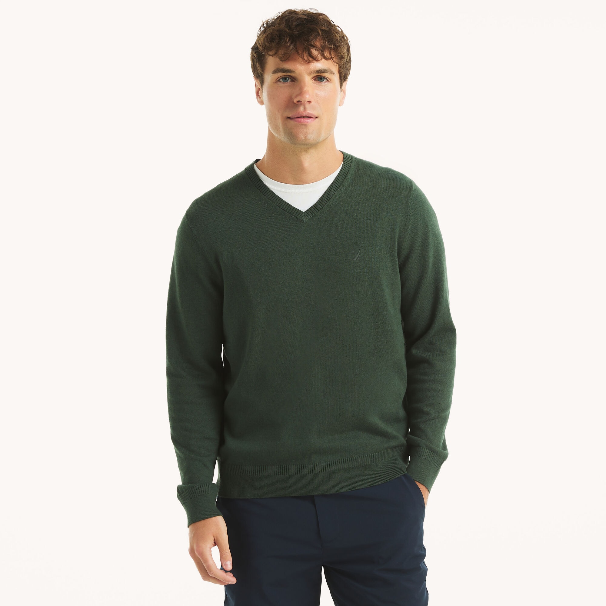 Nautica Men's Big & Tall Performance V-Neck Sweater 380 (Galley Green), 5XL