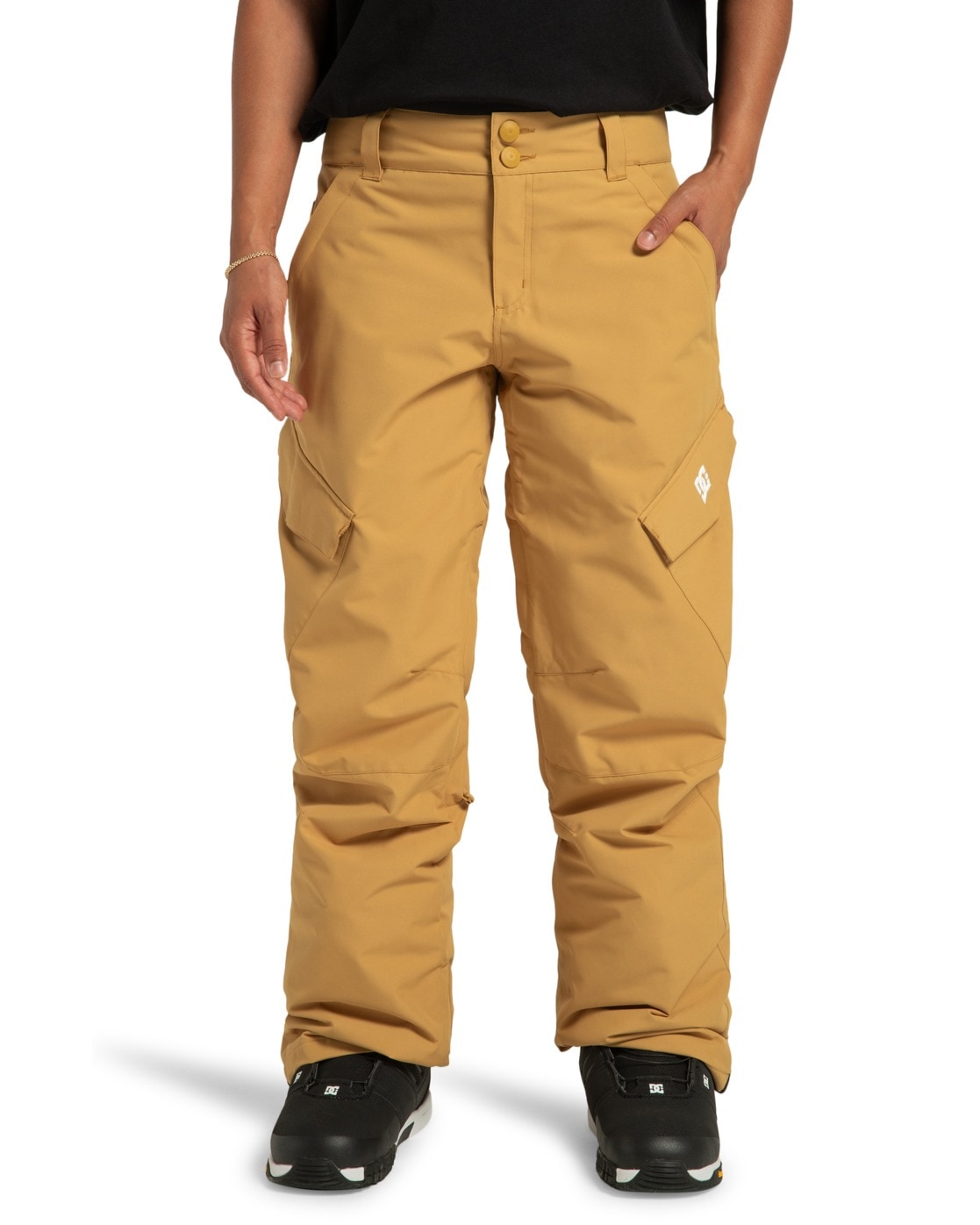 Snowboardhose DC SHOES "Nonchalant", Damen, Gr. XL, gold (mustard gold), 100% Polyester, Hosen