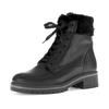 Winterstiefelette GABOR "GENUA", Damen, Gr. 42, schwarz, Glattleder, Textil, unifarben, klassisch, Schuhe, Blockabsatz, Winterboots mit Teddyplüsch-Kragen