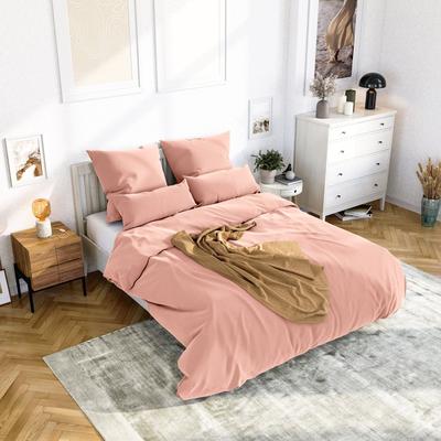 Bettwäsche WOLKENFELD "Mikrofaser 4 tlg - Allergiker Bettwäsche einfarbig - unfassbar weich", rosa, B/L: 155cm x 220cm, 2 St., 2 St., Microfaser, B/L: 80cm x 80cm & 80cm x 80cm, Microfaser, Obermaterial: 100% Polyester, Bettwäsche, 135x200 cm,... Image