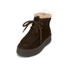 Stiefelette MARC O'POLO "mit flauschigem Warmfutter", Damen, Gr. 36, braun (schwarz earth), Obermaterial: 100% Leder (Rind), unifarben, Schuhe