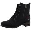 Winterstiefelette MUSTANG SHOES "Fabienne", Damen, Gr. 38, schwarz, Lederimitat, Basic, Schuhe, Schnürstiefelette mit Blockabsatz