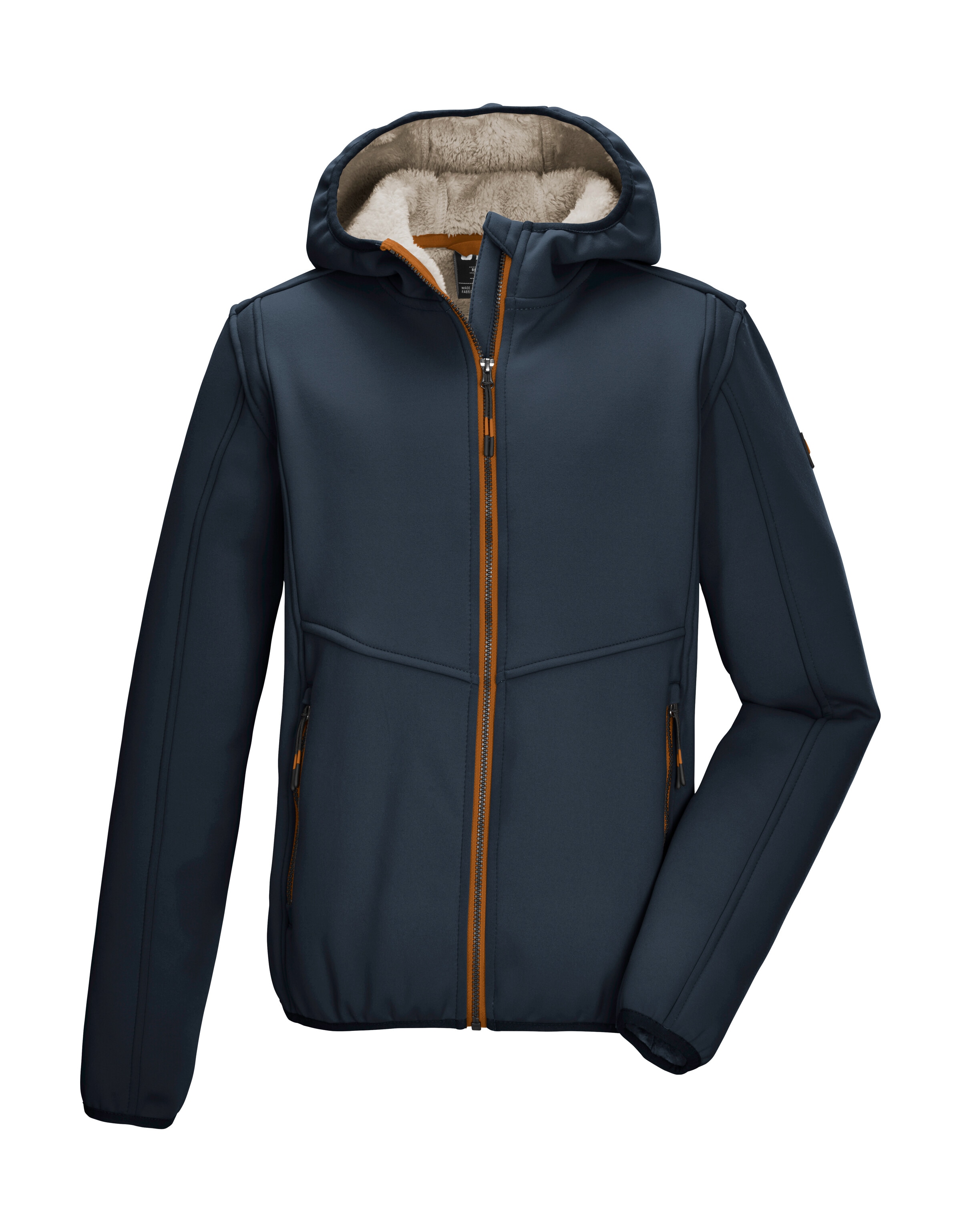 Fleecejacke KILLTEC "KOW 240 BYS FLC JCKT", Kinder, Gr. 164, nachtblau, Oberstoff: Oberseite: 80% Polyester, 20% Elasthan, Rückseite: 100% Polyester, Jacken, Kinder Fleecejacke mit Teddyfutter, Kinnschutz und Reflektoren Image