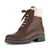 Winterstiefelette GABOR "GENUA", Damen, Gr. 44, braun (braun, creme), Kalbsleder, Textil, used, klassisch, Schuhe, Blockabsatz, Winterboots mit Teddyplüsch-Kragen