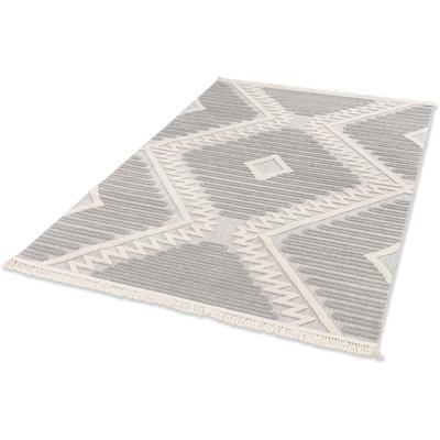 Teppich "Summer 6352", grau, B:80cm H:6mm L:150cm, Kunstfaser, SCHÖNER WOHNEN-KOLLEKTION, Teppiche, In- und Outdoor geeignet, Hoch Tief Struktur, Robuster Teppich Image