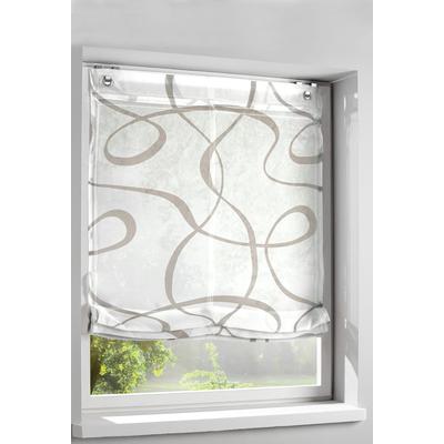 Raffrollo HEINE HOME Gr. 5, grau (weiß, taupe), B:120cm H:140cm, Raffrollos Image