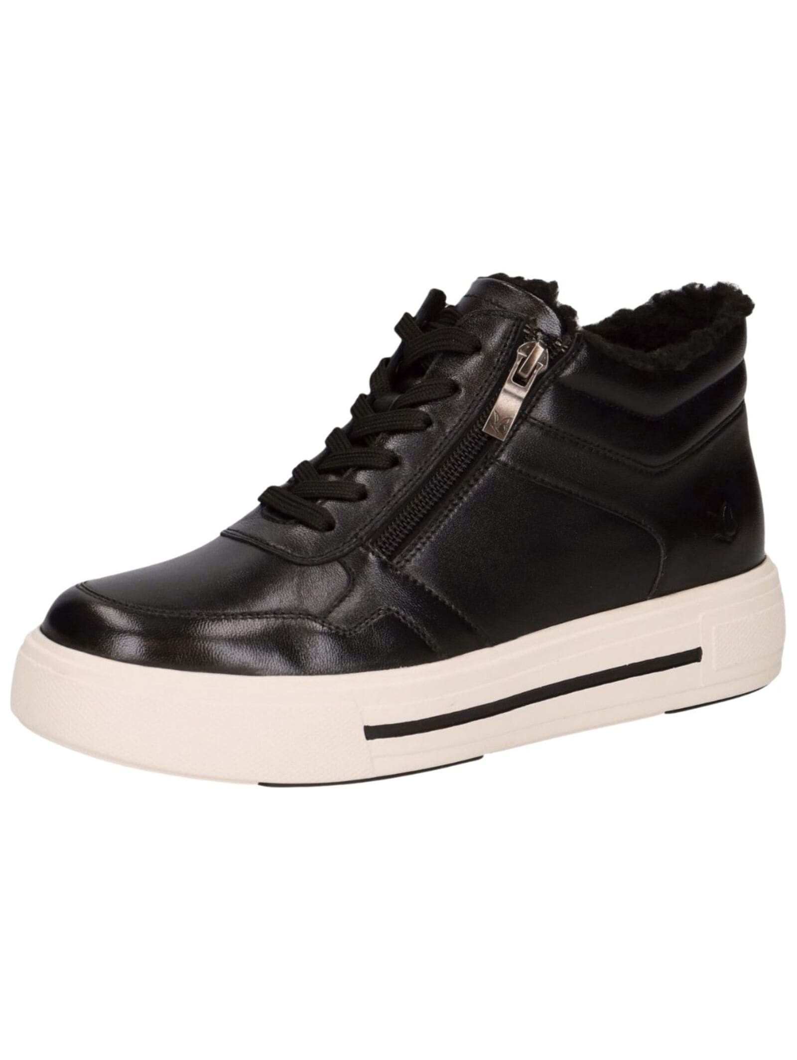 Schnürstiefelette CAPRICE "Caprice Stiefelette Leder", Damen, Gr. 38, schwarz, Leder, Casual, Schuhe