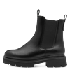 Chelseaboots MARCO TOZZI, Damen, Gr. 39, schwarz, Lederimitat, Elastischer Einsatz, modisch, Schuhe, Blockabsatz, Stiefelette, Herbstboots, Stretcheinsatz außen