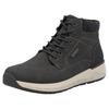 Winterboots RIEKER, Herren, Gr. 47, schwarz (dunkelgrau, schwarz), Lederimitat, Textil, casual, Schuhe, Schnürboots, Stiefelette mit wasserabweisender riekerTEX-Membran