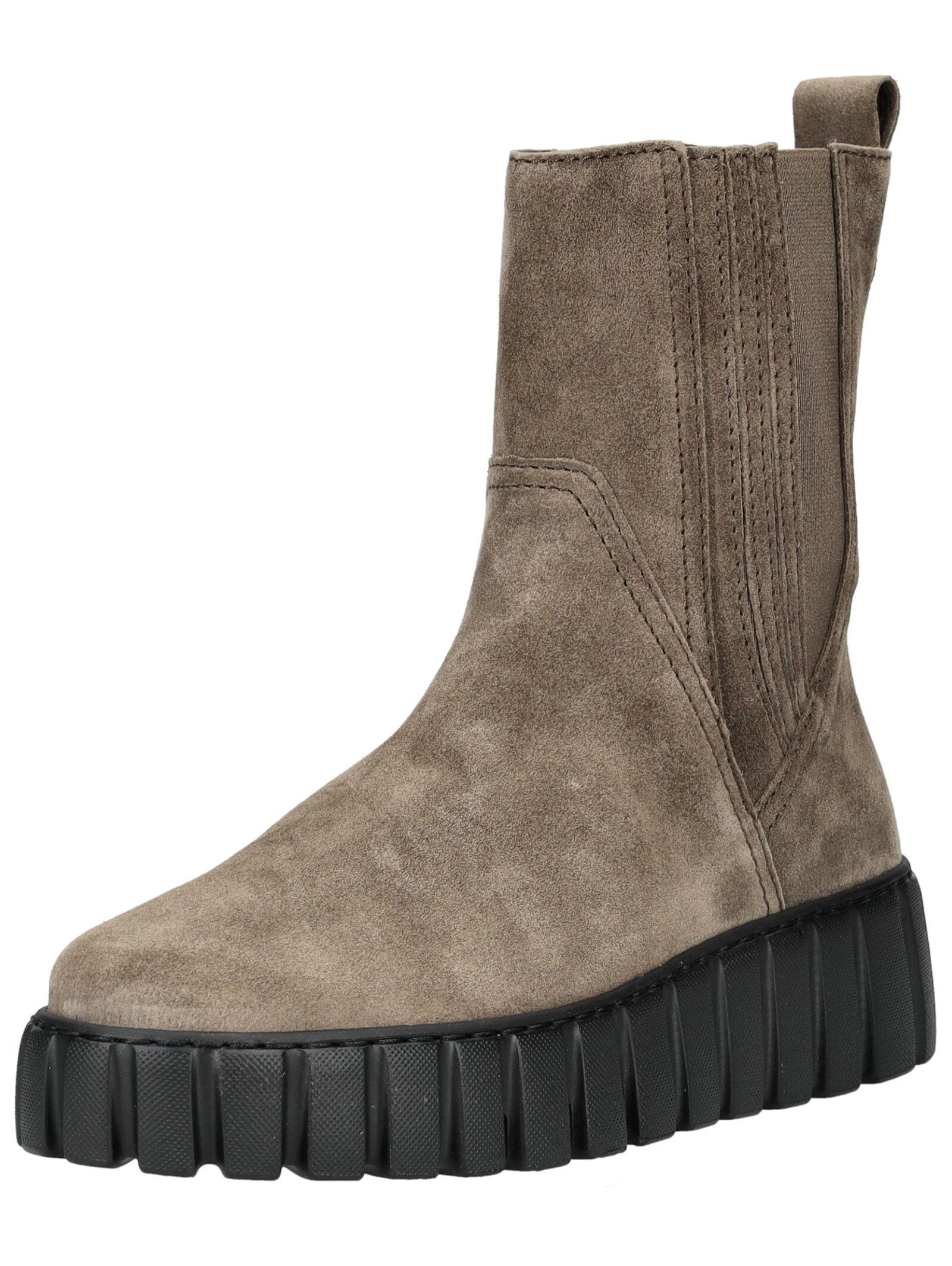 Stiefelette GABOR COMFORT "Gabor Comfort Stiefelette Veloursleder", Damen, Gr. 38,5, braun, Veloursleder, Schuhe