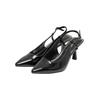 Stiefel BUFFALO "Buffalo Willow Sling Back - Vegan Patent", Damen, Gr. 42, schwarz, Polyurethan, unifarben, Schuhe