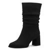 Stiefel TAMARIS, Damen, Gr. 40, schwarz, Textil, unifarben, Veloursleder, klassisch, Schuhe, Blockabsatz, Kurzstiefel, in veganer Verarbeitung