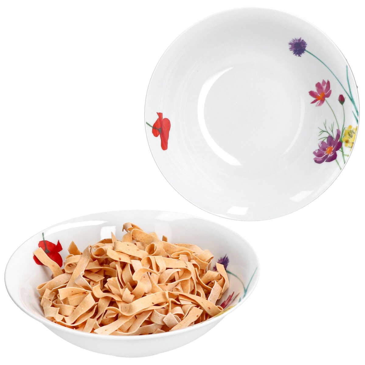 2x Marie Servierschale Ø20,5cm 650ml Porzellan Blumen Salat-Schüssel Beilagen Image