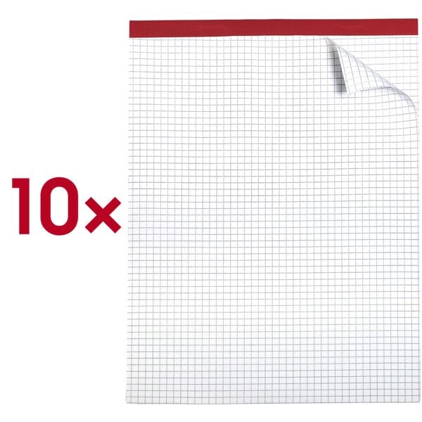 Brunnen 10x Briefblöcke kariert A4 50 Blatt rot Image