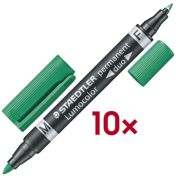 Staedtler Permanentmarker »Lumocolor duo« 0,6 - 1,5 mm 10 Stück blau grün Image