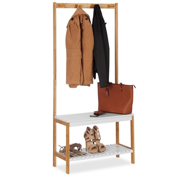 relaxdays Garderobenständer mit Schuhregal