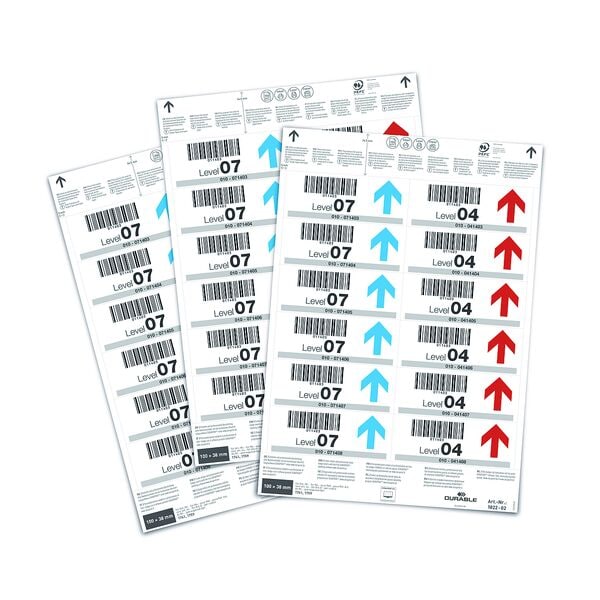 Durable Einsteckschilder für Kennzeichnungstaschen 3,8 x 10 cm 240 Stück weiß, 3.8x10 cm Image