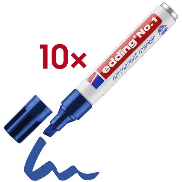 Edding Permanentmarker »No. 1« 1 - 5 mm 10 Stück blau Image