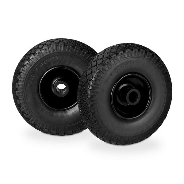 relaxdays 2er-Set Sackkarrenrad Vollgummi mit Stahlfelge schwarz Image