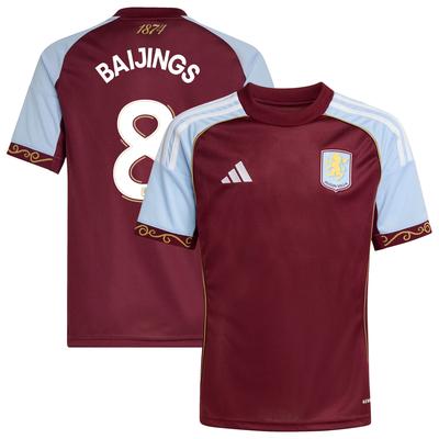 Aston Villa adidas Heimtrikot 2025-26 - Kinder mit Aufdruck Pokal Baijings 8