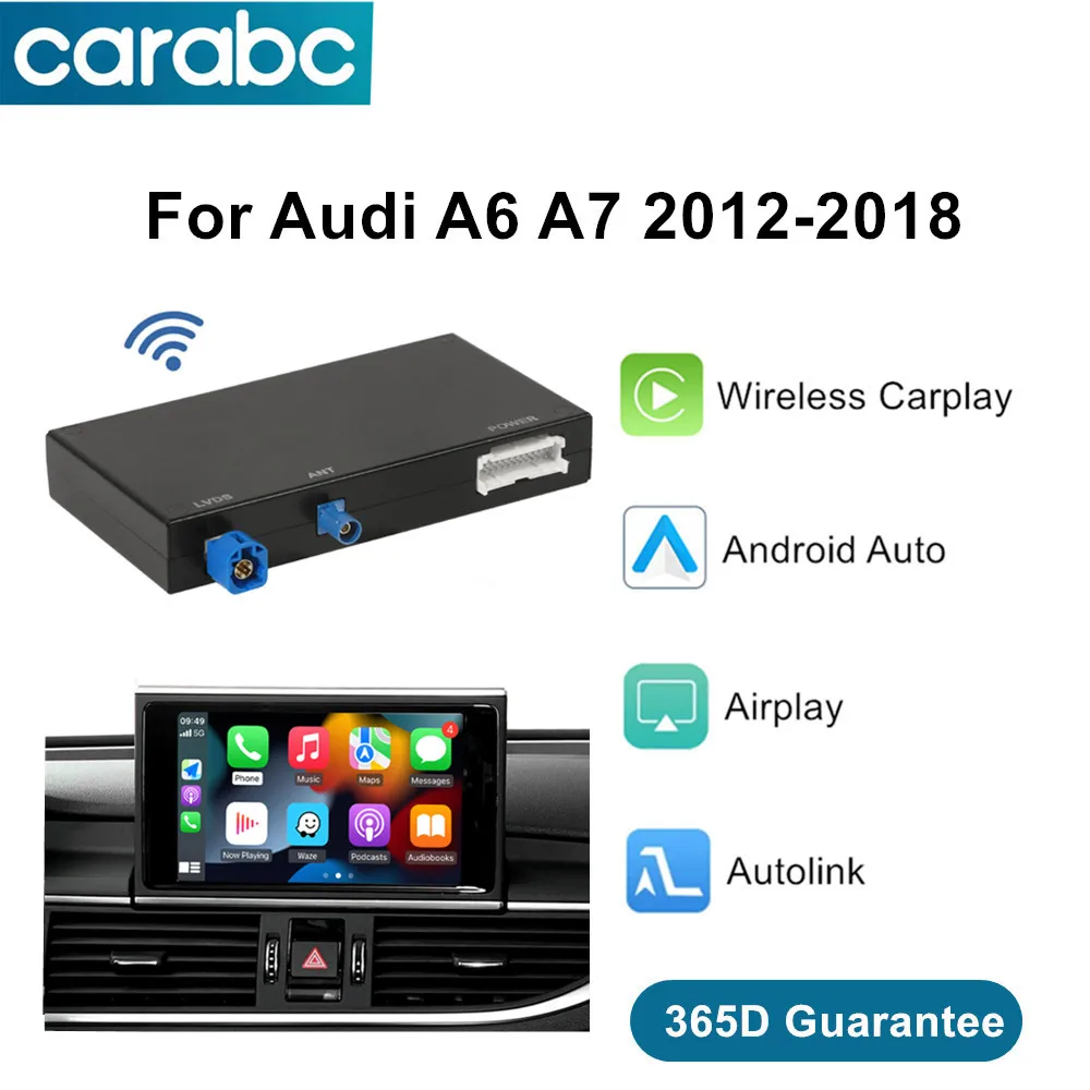 CARABC For Audi A6 A7 2012-2018 Wireless CarPlay Android Auto Interface Mirror Link AirPlay Autolink Bluetooth Rear Camera