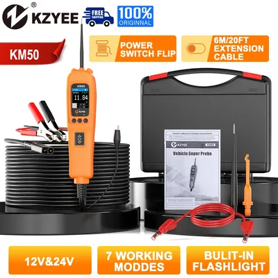 KZYEE KM50 Auto Power Circuit Probe Kit 12V 24V Automotive Elektrische Circuit-Tester Kraftstoff Injektion Aktivieren Kurzschluss tester