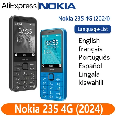 2024 New and Original Nokia 235 4G Feature Phone Dual SIM 2MP Camera 1450mAh Bettery Bluetooth 5.0 FM Radio Mobile Phone