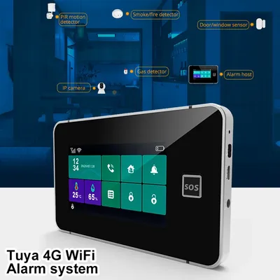 KERUI G64B 4G Hause Einbrecher Alarm 4,3 Zoll Touchscreen Home Alarm System WiFi GSM Tuya Smart Alarm Kit 433Mhz Drahtlose Sensor